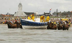 Paarden reddingsboot demonstratie Ameland