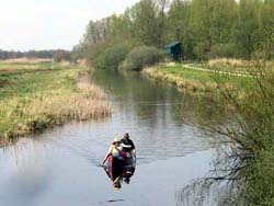Kano varen in natuurgebied de Weerribben